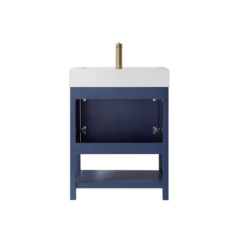 Image of Pavia 28” Single Vanity in Royal Blue with Acrylic under-mount Sink Without Mirror