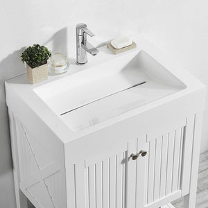 Pavia 28” Single Vanity in White with Acrylic under-mount Sink Without Mirror