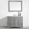 Naples 48" Vanity in Grey with Carrara White Marble Countertop With Mirror