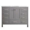 Gela 48" Single Vanity in Grey with Carrara White Marble Countertop Without Mirror