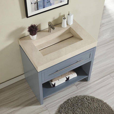 Image of Silkroad Exclusive  36-inch Single Sink Bathroom Vanity Cabinet - C01036GC