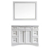 Naples 48" Vanity in White with Carrara White Marble Countertop With Mirror