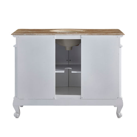 Image of Silkroad Exclusive  48-inch Travertine Top Single Sink Bathroom Vanity - HYP-0152-T-UIC-48