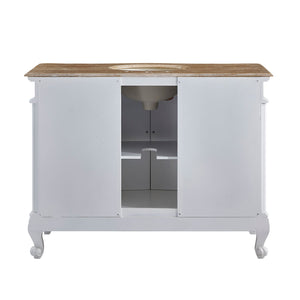 Silkroad Exclusive  48-inch Travertine Top Single Sink Bathroom Vanity - HYP-0152-T-UIC-48