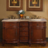 Silkroad Exclusive  60-inch Travertine Top Double Sink Bathroom Vanity - HYP-0722-T-UIC-60