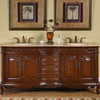 Silkroad Exclusive  72-inch Travertine Top Double Sink Bathroom Vanity - HYP-8034-T-UIC-72