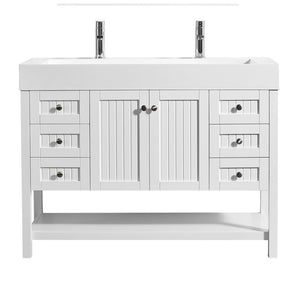 Pavia 48” Single Vanity in White with Acrylic under-mount Sink Without Mirror