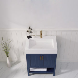 Pavia 28” Single Vanity in Royal Blue with Acrylic under-mount Sink Without Mirror