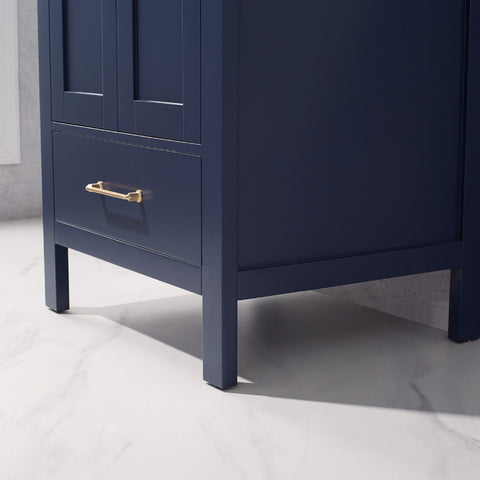 Image of Gela 24" Vanity in Royal Blue with White Drop-In Ceramic Basin With Mirror