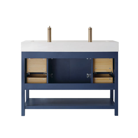 Image of Pavia 48” Single Vanity in Royal Blue with Acrylic under-mount Sink Without Mirror