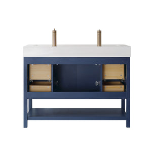 Pavia 48” Single Vanity in Royal Blue with Acrylic under-mount Sink Without Mirror