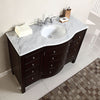 Silkroad Exclusive  48-inch Carrara White Marble Top Single Sink Bathroom Vanity - JB-0274-WM-UWC-48