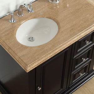 Silkroad Exclusive  36-inch Travertine Top Single Sink Bathroom Vanity - V0281TW36L