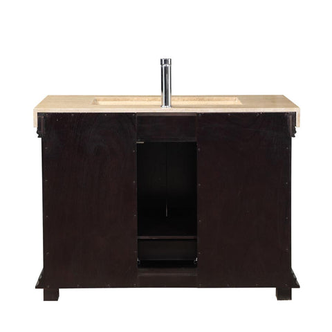 Image of Silkroad Exclusive  48-inch Travertine Top Single Sink Bathroom Vanity - V0284TR48C