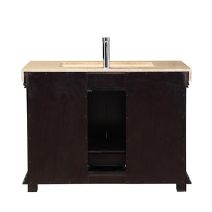 Silkroad Exclusive  48-inch Travertine Top Single Sink Bathroom Vanity - V0284TR48C