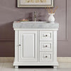 Silkroad Exclusive  36-inch Carrara White Marble Top Single Sink Bathroom Vanity - V0286WR36L