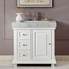 Silkroad Exclusive  36-inch Carrara White Marble Top Single Sink Bathroom Vanity - V0286WR36R