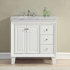 Silkroad Exclusive  36-inch Carrara White Marble Top Single Sink Bathroom Vanity - V0320WW36L