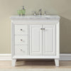 Silkroad Exclusive  36-inch Carrara White Marble Top Single Sink Bathroom Vanity - V0320WW36R