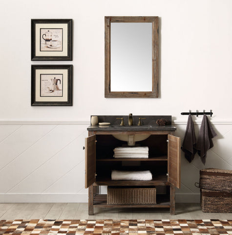 Image of 36" Solid Wood Sink Vanity with Moon stone top - No faucet