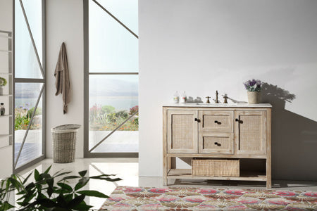 48" Solid Wood Sink Vanity with Marble top - No faucet