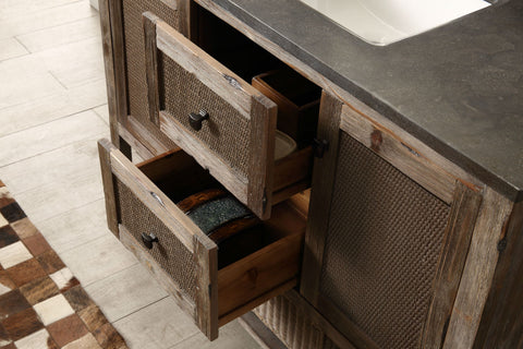 Image of 48" Solid Wood Sink Vanity with Moon stone top - No faucet