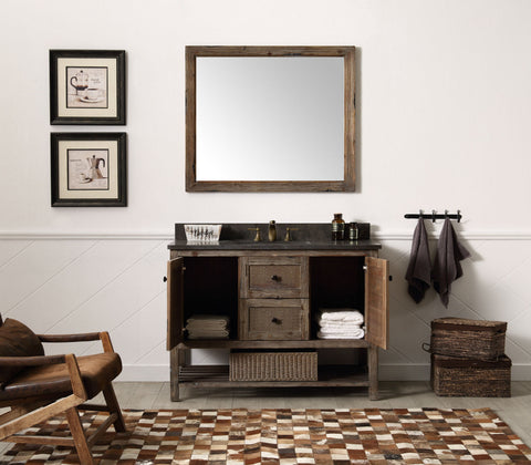 Image of 48" Solid Wood Sink Vanity with Moon stone top - No faucet