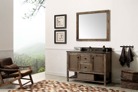 Image of 48" Solid Wood Sink Vanity with Moon stone top - No faucet