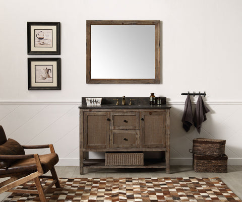 Image of 48" Solid Wood Sink Vanity with Moon stone top - No faucet