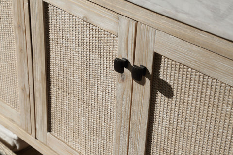 Image of 60" Solid Wood Sink Vanity with Marble top - No faucet