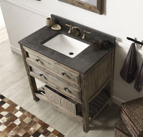 Image of 36" Wood Sink Vanity Match with Marble WH 5136" top  - No faucet