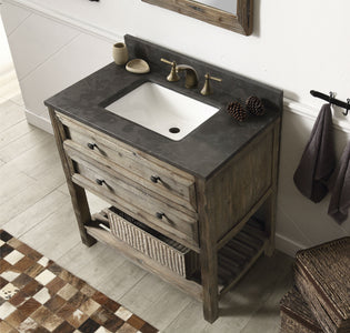 36" Wood Sink Vanity Match with Marble WH 5136" top  - No faucet