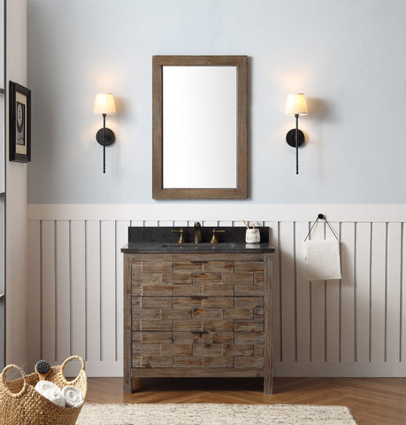 Image of 36" Wood Sink Vanity Match With Marble Wh 5136" Top -No Faucet