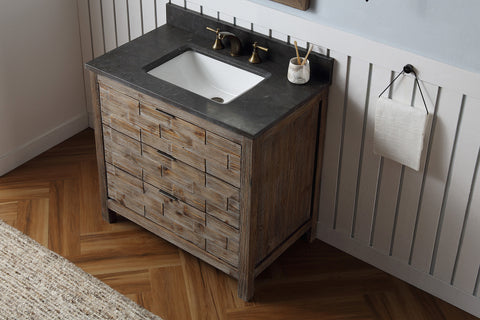 Image of 36" Wood Sink Vanity Match With Marble Wh 5136" Top -No Faucet