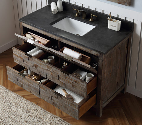 Image of 48" Wood Sink Vanity Match With Marble Wh 5148" Top -No Faucet