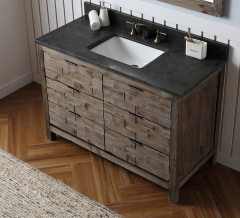 Image of 48" Wood Sink Vanity Match With Marble Wh 5148" Top -No Faucet