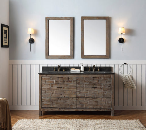 Image of 60" Wood Sink Vanity Match With Marble Wh 5160" Top -No Faucet