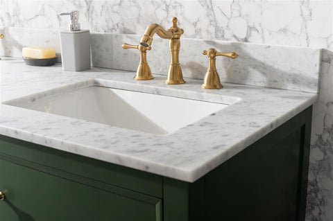 Image of 60" Vogue Green Finish Double Sink Vanity Cabinet With Carrara White Top