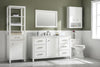 60" White Finish Single Sink Vanity Cabinet With Carrara White Top