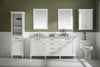 72" White Double Single Sink Vanity Cabinet With Carrara White Top