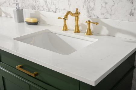 80" Vogue Green Double Single Sink Vanity Cabinet With Carrara White Quartz Top Wlf2280-Cw-Qz