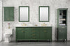 80" Vogue Green Double Single Sink Vanity Cabinet With Carrara White Quartz Top Wlf2280-Cw-Qz