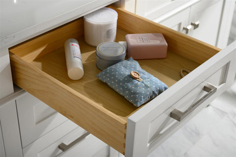 Image of 80" White Double Single Sink Vanity Cabinet With Carrara White Quartz Top Wlf2280-Cw-Qz