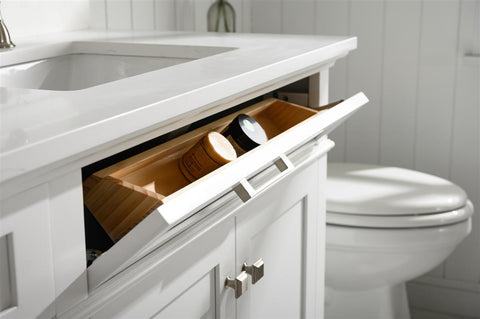 Image of 80" White Double Single Sink Vanity Cabinet With Carrara White Quartz Top Wlf2280-Cw-Qz