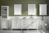 80" White Double Single Sink Vanity Cabinet With Carrara White Quartz Top Wlf2280-Cw-Qz