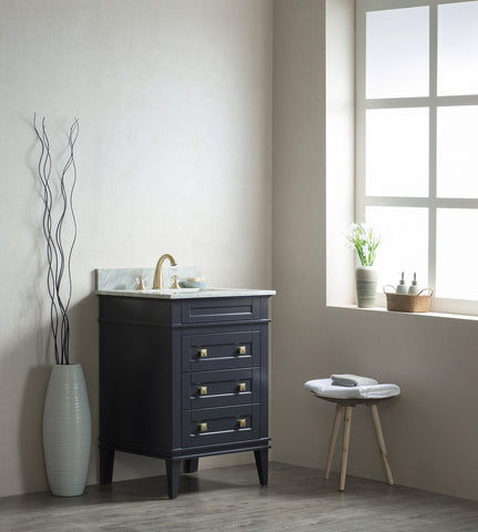 Image of 24" Solid Wood Sink Vanity With Without Faucet