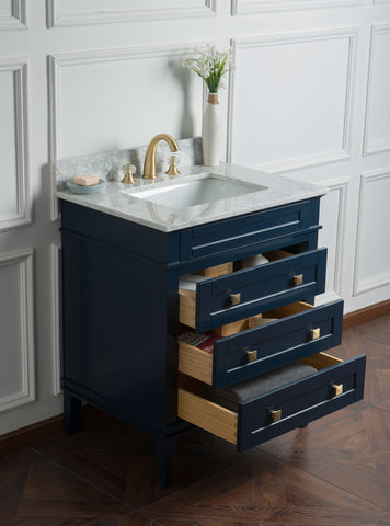 Image of 30" Solid Wood Sink Vanity With Without Faucet