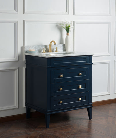 Image of 30" Solid Wood Sink Vanity With Without Faucet