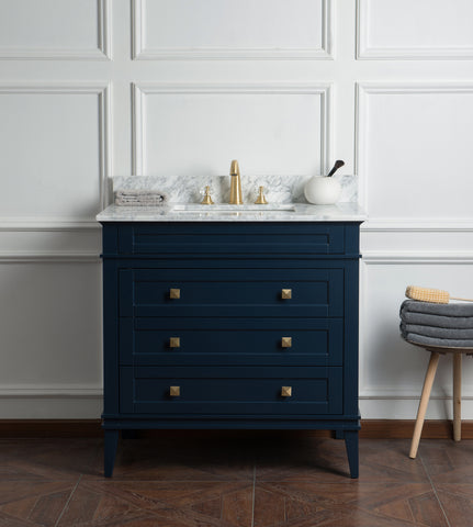 Image of 36" Solid Wood Sink Vanity With Without Faucet