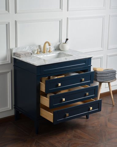 Image of 36" Solid Wood Sink Vanity With Without Faucet